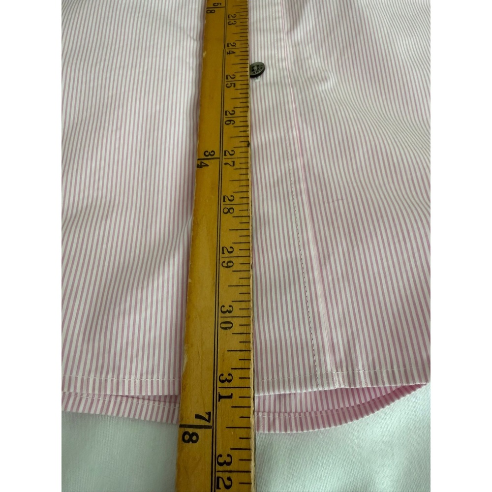 Ariat Shirt Mens Medium Long Sleeve Pro Series Pink White Striped Button Down - Picture 12 of 16